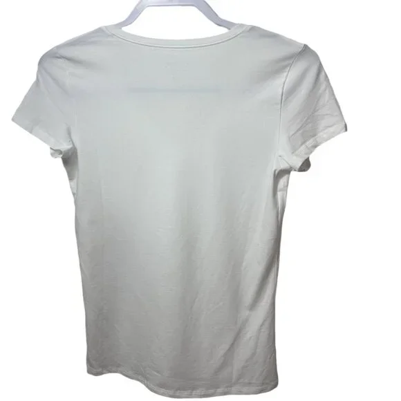 Lilly Pulitzer Meredith Tee White V-Neck Size Small NWOT - Picture 3 of 5